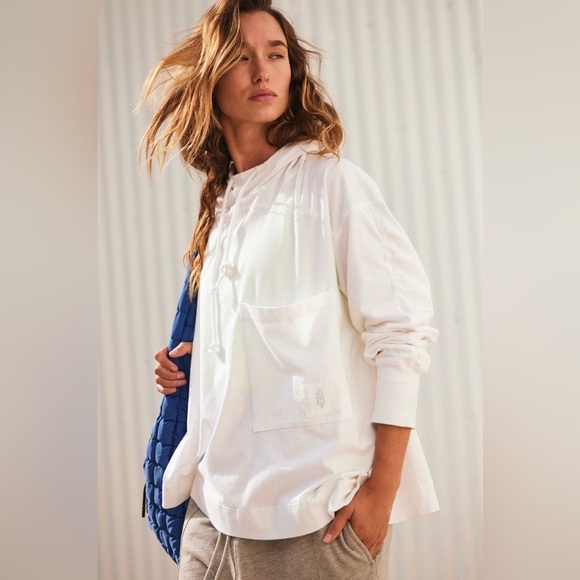 Free People Movement Hot Shot Hoodie White NWOT - Picture 1 of 8